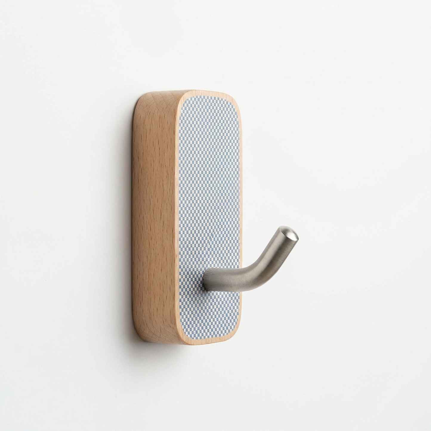 Nordic Wooden Wall Hook | Stainless Steel Hook + Wood Base | For Entryway, Bathroom & Kitchen