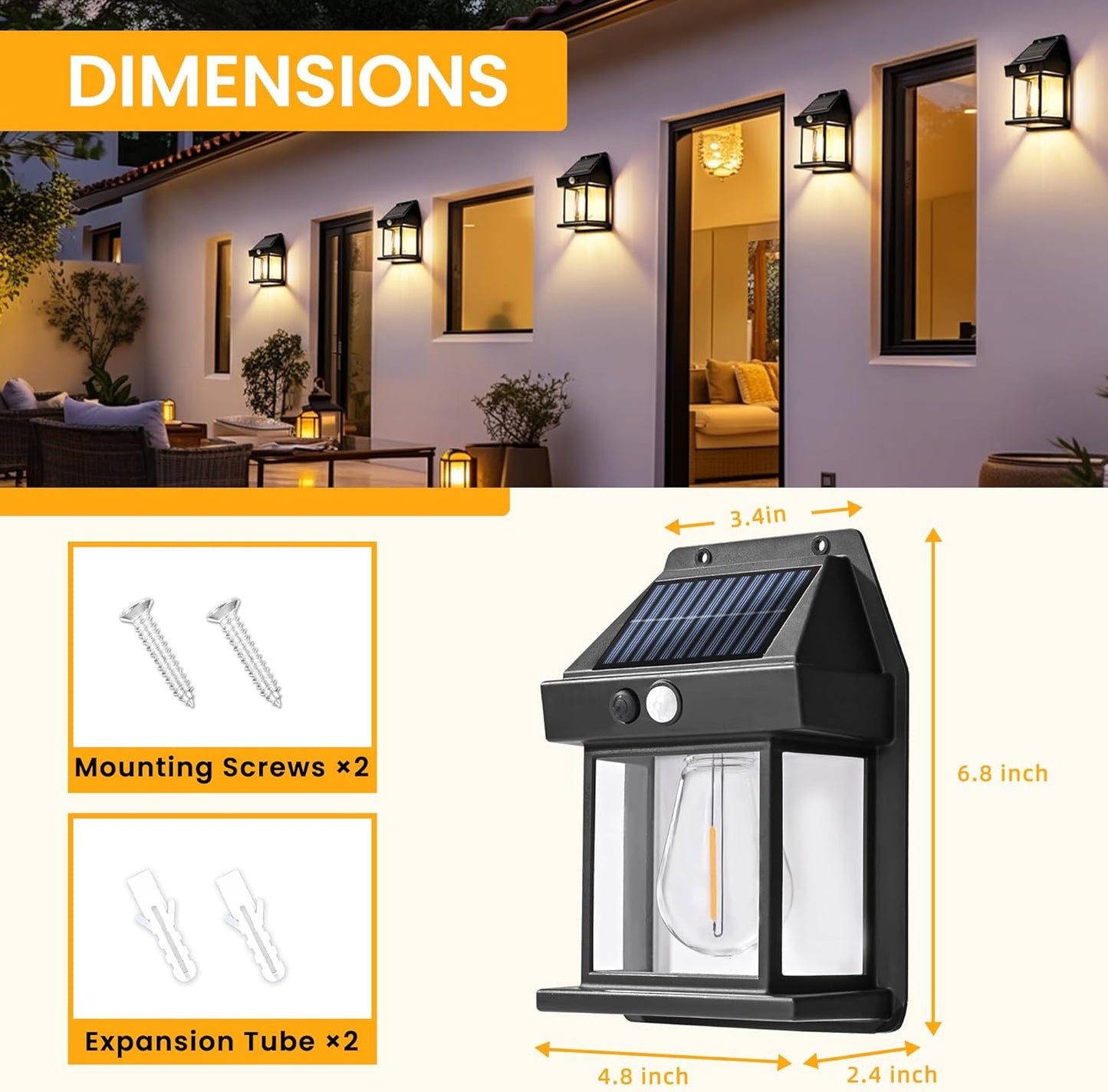 Powerful Solar Wall Lights with Automatic Activation