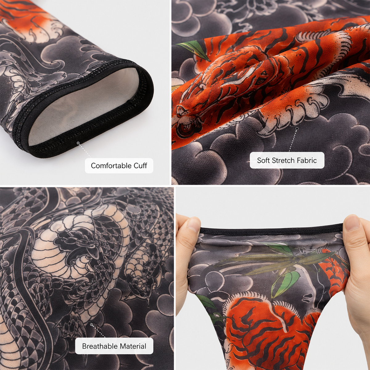 Tattoo-Style Cooling Arm Sleeves for Sun Coverage