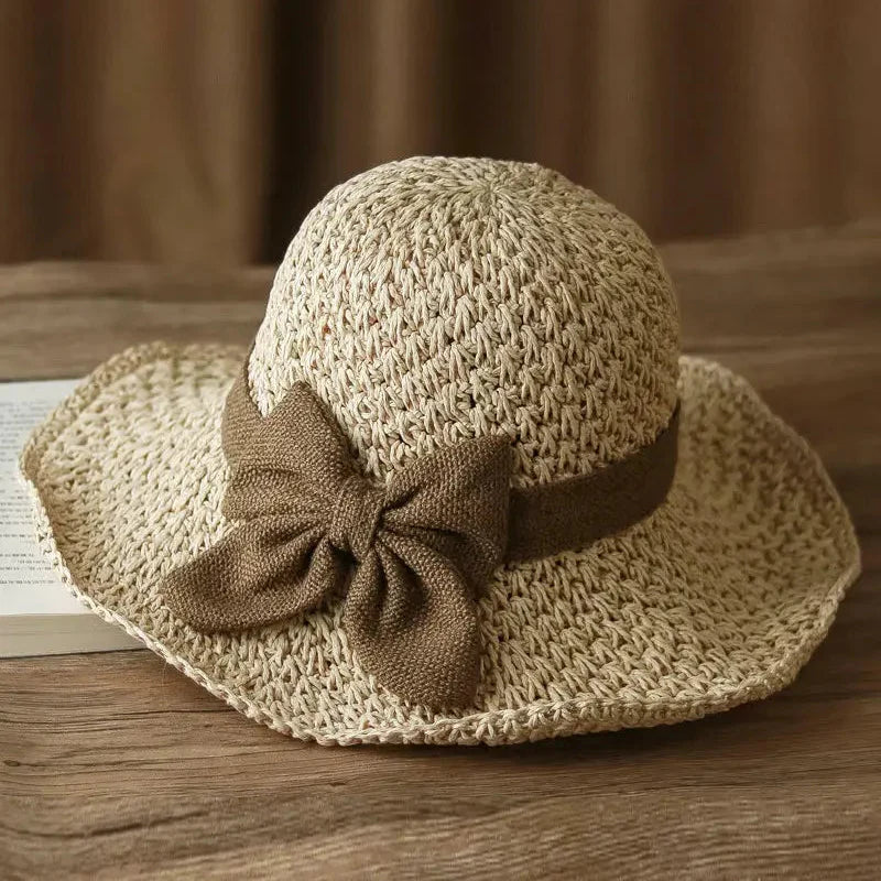 Casual Relaxed Holiday Bowknot Straw Hat