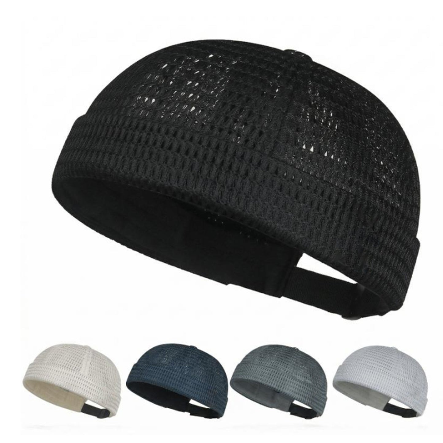 🔥Men’s Breathable Brimless Docker Hat – Lightweight Mesh Skull Cap for Summer Outdoor Wear