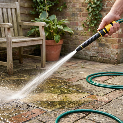 High-Pressure Hose Spray Gun with Brush Attachment