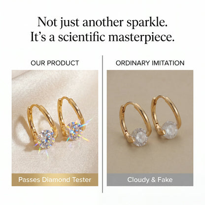 🔥 LAST DAY 90% OFF: The Signature "Everlasting Brilliance" 18K Gold Huggies