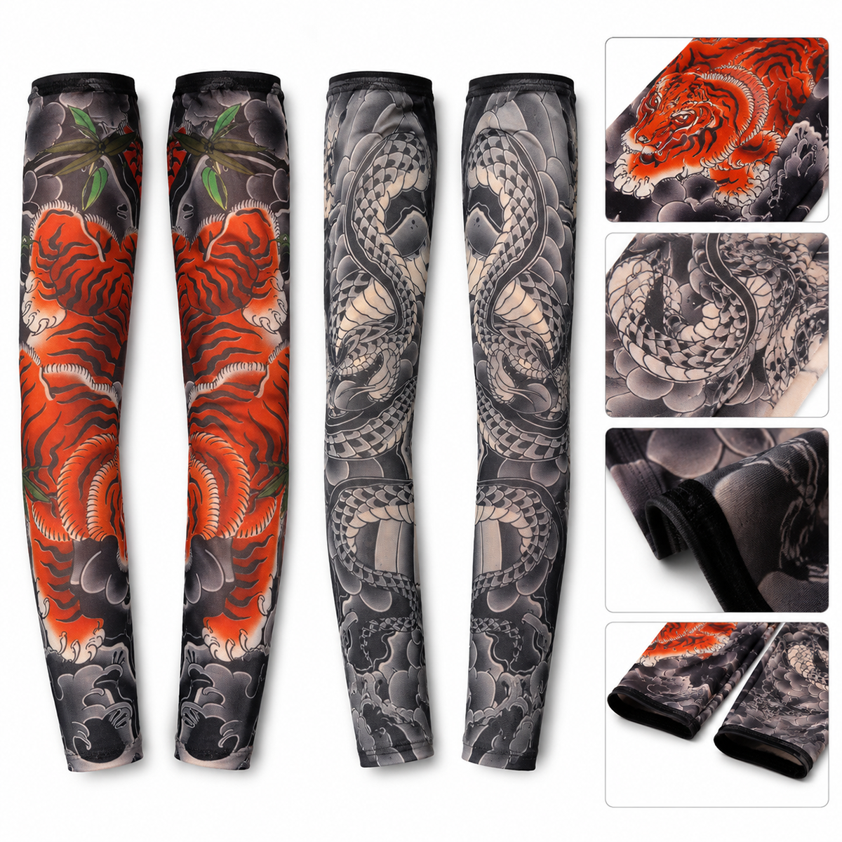 Tattoo-Style Cooling Arm Sleeves for Sun Coverage