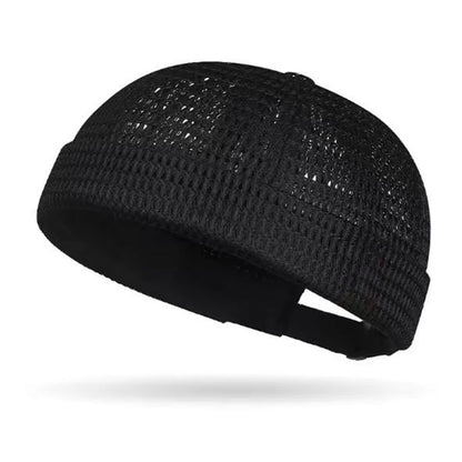 🔥Men’s Breathable Brimless Docker Hat – Lightweight Mesh Skull Cap for Summer Outdoor Wear