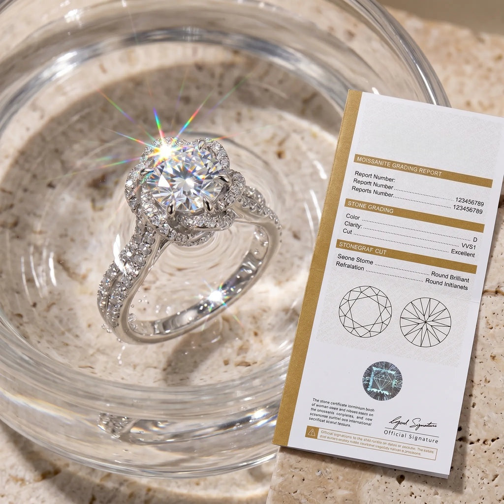 Handcrafted Vintage Twist Flower Moissanite Ring — Passes Diamond Tester, Hypoallergenic & Perfect Travel Ring--Last Day Sale🔥90% OFF