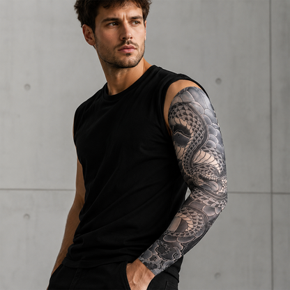 Tattoo-Style Cooling Arm Sleeves for Sun Coverage