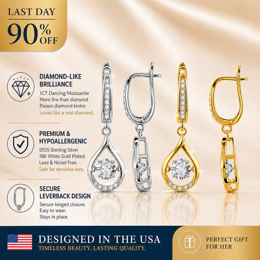 🔥 90% OFF TODAY: 1-Carat "Dancing" Moissanite Earrings – The Pure S925 Comfort & Sparkle You Deserve 💖