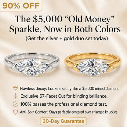 🔥 LAST DAY 90% OFF:  Anti-Spin VVS1 Flawless Moissanite East-to-West Marquise Ring in 14K Gold