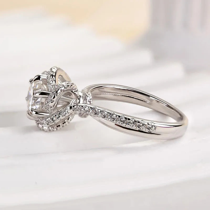Handcrafted Vintage Twist Flower Moissanite Ring — Passes Diamond Tester, Hypoallergenic & Perfect Travel Ring--Last Day Sale🔥90% OFF