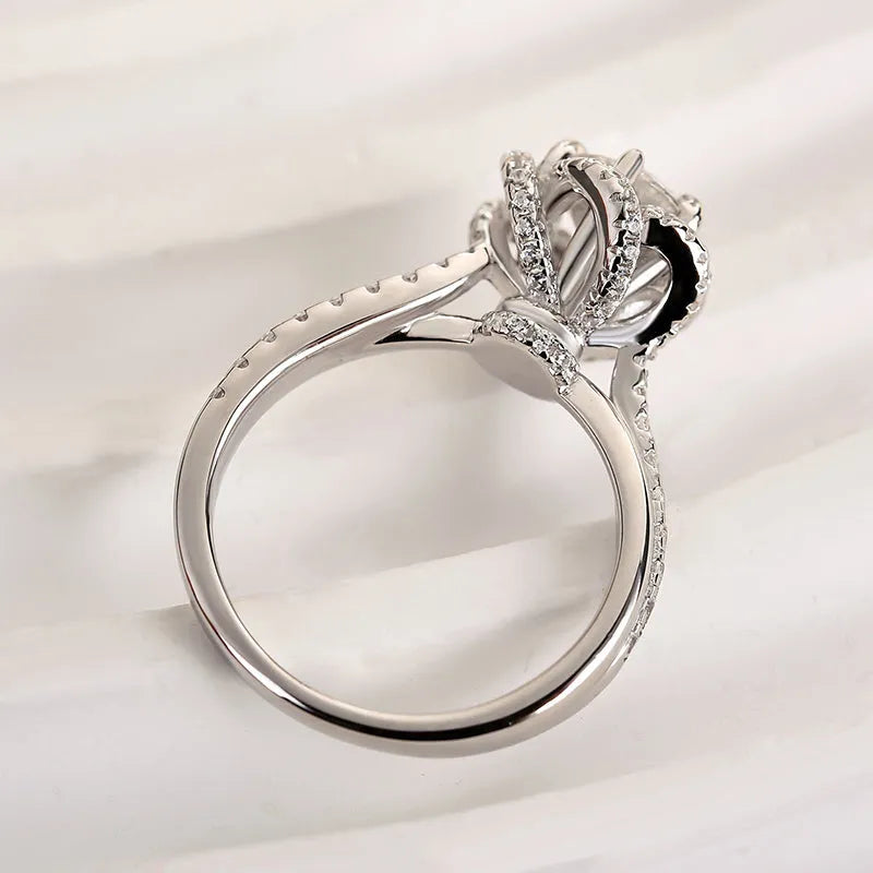Handcrafted Vintage Twist Flower Moissanite Ring — Passes Diamond Tester, Hypoallergenic & Perfect Travel Ring--Last Day Sale🔥90% OFF