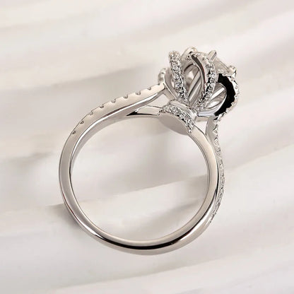 Handcrafted Vintage Twist Flower Moissanite Ring — Passes Diamond Tester, Hypoallergenic & Perfect Travel Ring--Last Day Sale🔥90% OFF