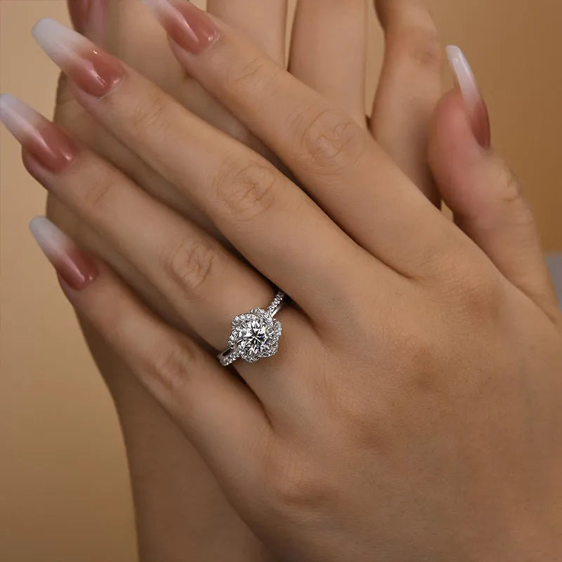 Handcrafted Vintage Twist Flower Moissanite Ring — Passes Diamond Tester, Hypoallergenic & Perfect Travel Ring--Last Day Sale🔥90% OFF