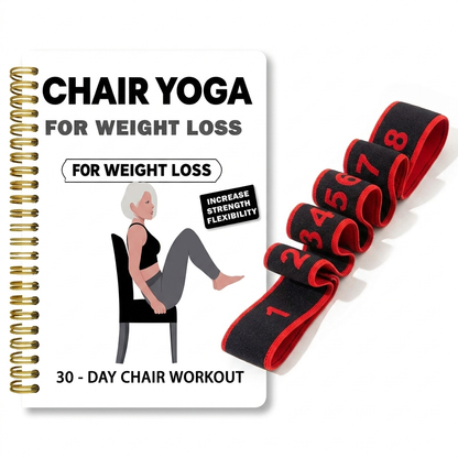 🔥30-Day Chair Yoga Weight Loss Spiral-Bound Notebook & Step-by-Step Exercise Guide - At-Home Fitness Journal