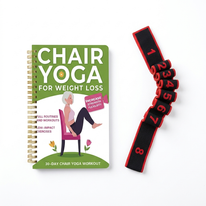 🔥30-Day Chair Yoga Weight Loss Spiral-Bound Notebook & Step-by-Step Exercise Guide - At-Home Fitness Journal