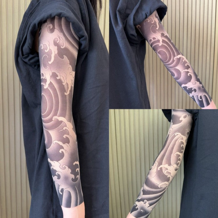 Tattoo-Style Cooling Arm Sleeves for Sun Coverage