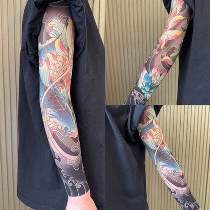 Tattoo-Style Cooling Arm Sleeves for Sun Coverage