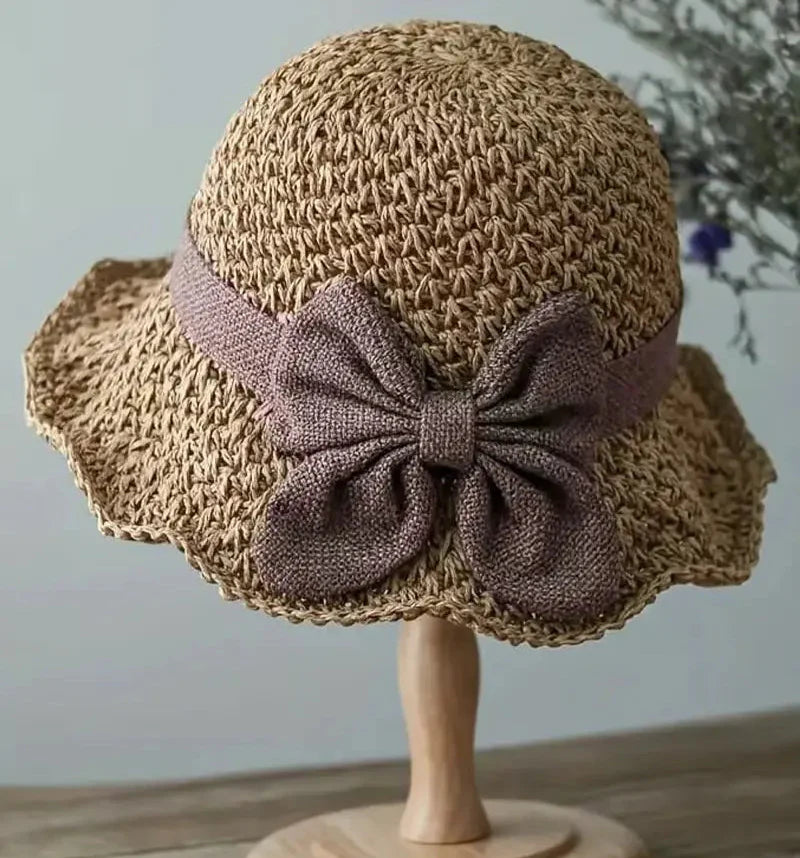 Casual Relaxed Holiday Bowknot Straw Hat