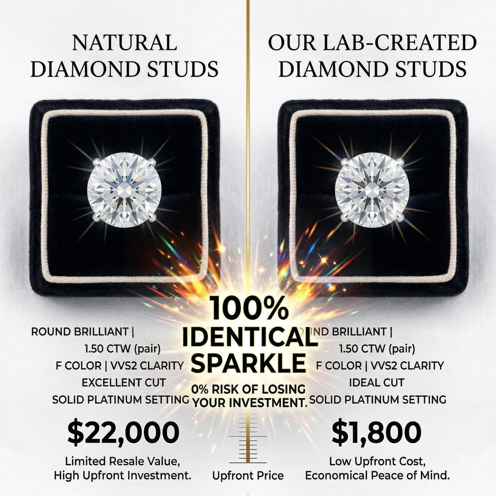 4.00 CTW Classic Round Lab-Created Diamond Stud Earrings - Secure 4-Prong & Hypoallergenic-Last Day Sale🔥90% OFF