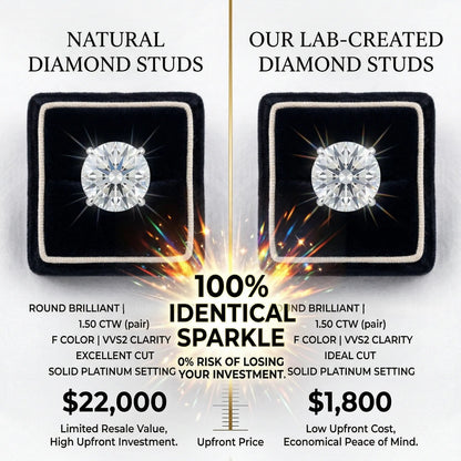 4.00 CTW Classic Round Lab-Created Diamond Stud Earrings - Secure 4-Prong & Hypoallergenic-Last Day Sale🔥90% OFF