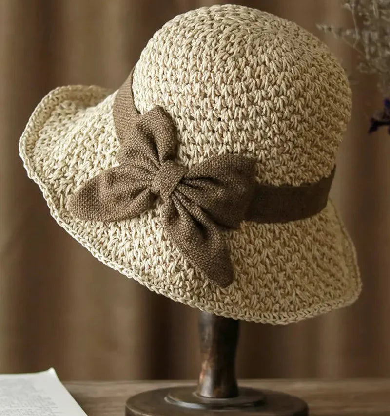 Casual Relaxed Holiday Bowknot Straw Hat
