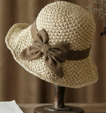 Casual Relaxed Holiday Bowknot Straw Hat