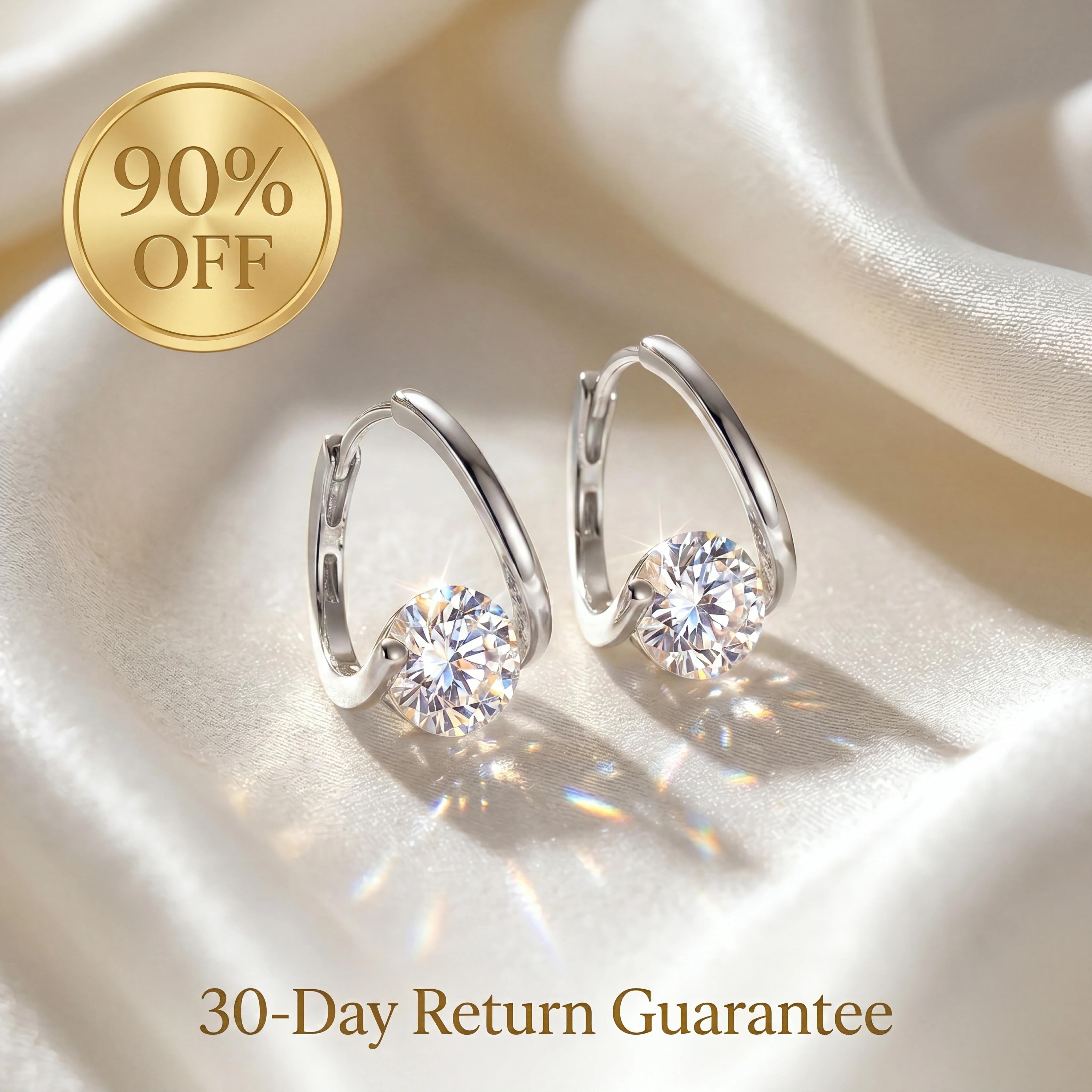 18K White Gold — Single Pair