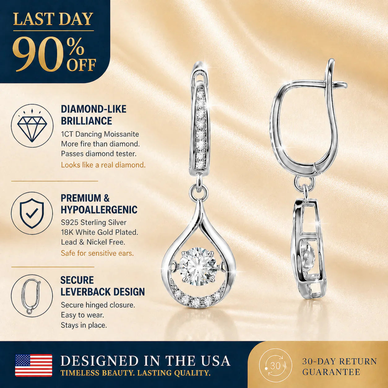 🔥 90% OFF TODAY: 1-Carat "Dancing" Moissanite Earrings – The Pure S925 Comfort & Sparkle You Deserve 💖