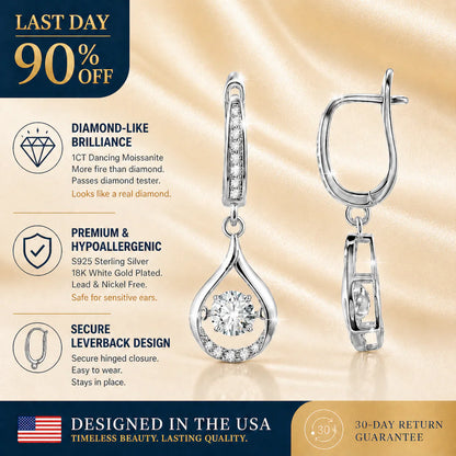 🔥 90% OFF TODAY: 1-Carat "Dancing" Moissanite Earrings – The Pure S925 Comfort & Sparkle You Deserve 💖